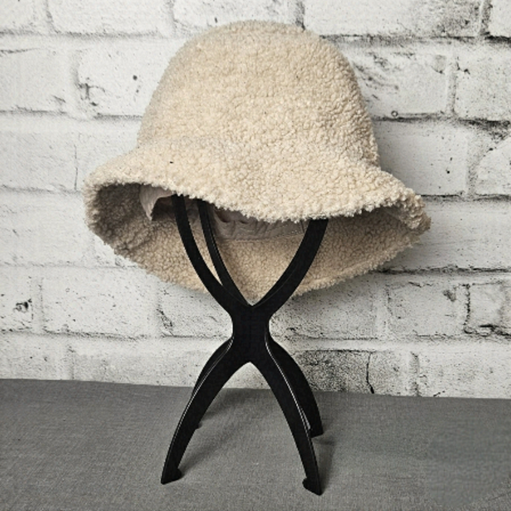 Tan Sherpa Bucket Hat Cozy Fuzzy Winter Streetwear Hat